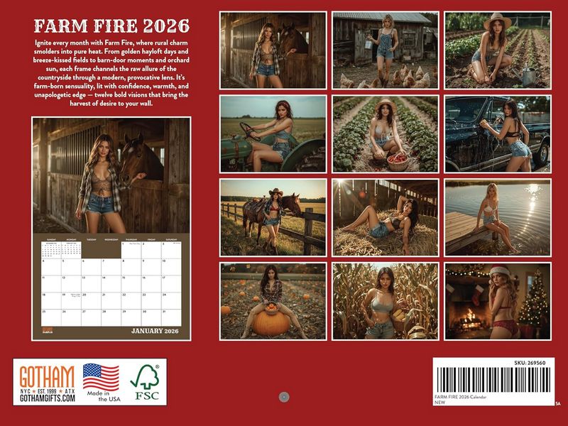 Farm Girls 2026 Wall Calendar