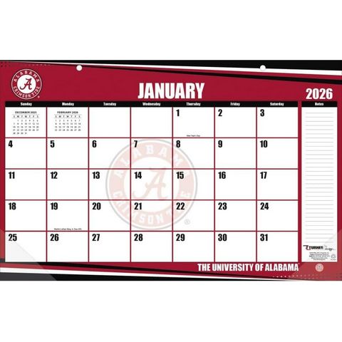 2026 Alabama Crimson Tide 17x11 Desk Calendar