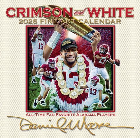 Daniel Moore's 2026 Crimson and White Fine Art Calendar