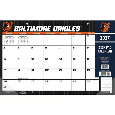 MLB Baltimore Orioles Small 2027 Desk Pad