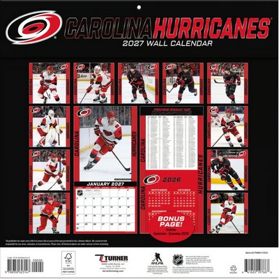 Carolina Hurricanes 2027 Wall Calendar