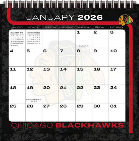 Chicago Blackhawks 2026 Easel Desk Calendar