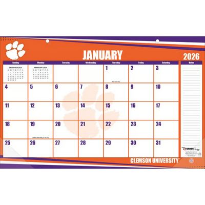 Clemson Tigers 2026 Desk Pad 17 X 11