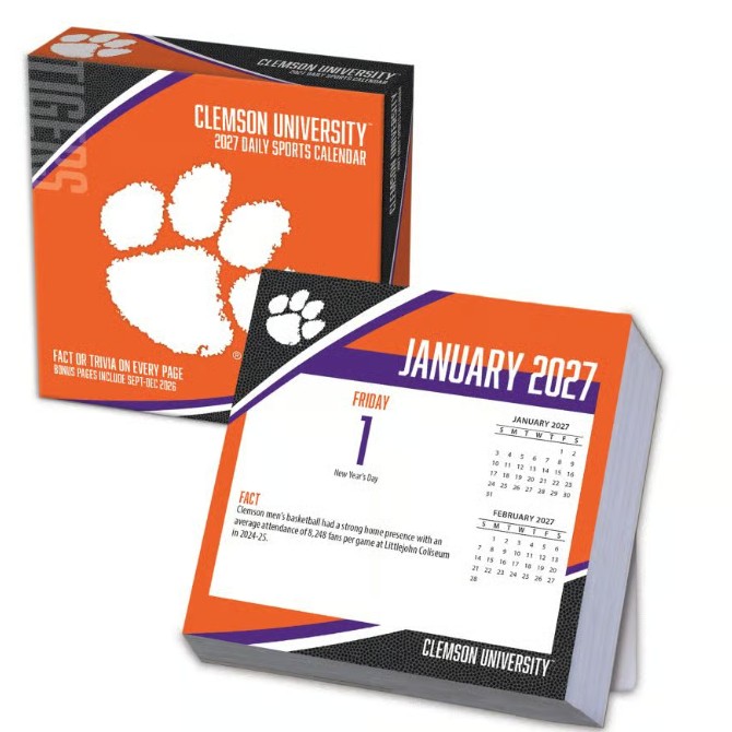 Clemson Tigers 2027 Desk Calendar