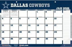 NFL Dallas Cowboys Small 2026 Desk Pad