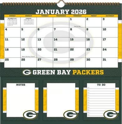 Green Bay Packers 2026 Memomate Spiral Wall Calendar