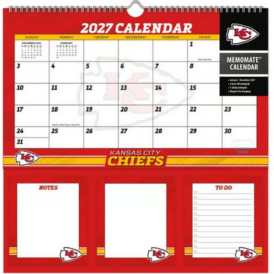 NFL Kansas City Chiefs 2027 Memomate Spiral Wall Calendar