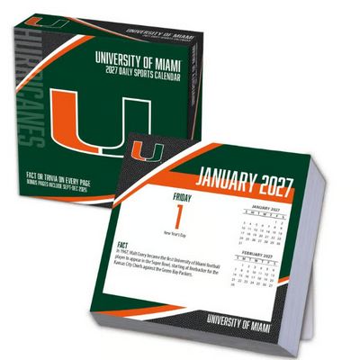 Miami Hurricanes 2027 Desk Calendar