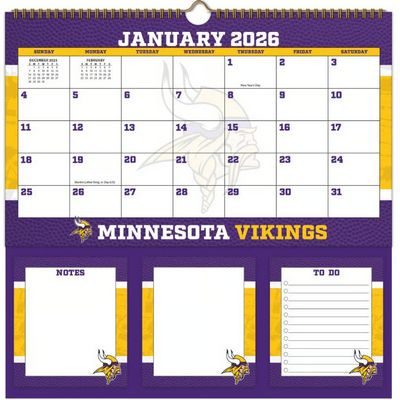 Minnesota Vikings 2026 Memomate Spiral Wall Calendar