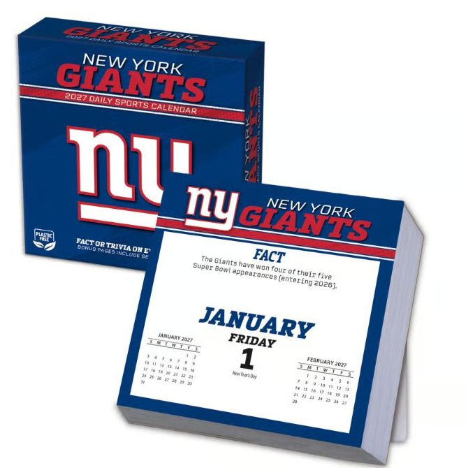 NFL New York Giants 2027 Desk Calendar