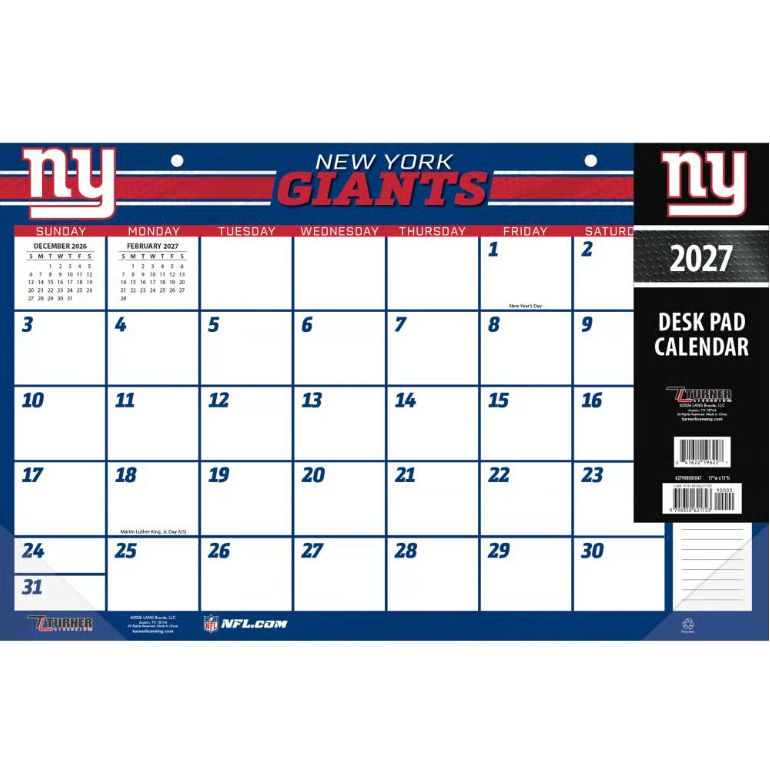 NFL New York Giants 2027 Desk Pad