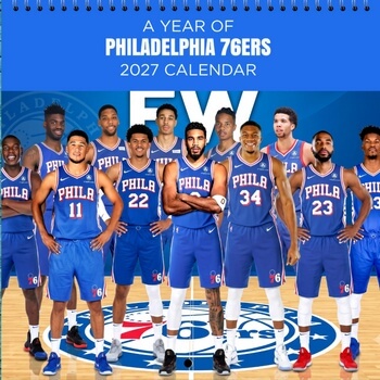 Philadelphia 76ers 2027 Wall Calendar