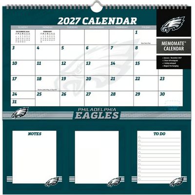 NFL Philadelphia Eagles 2027 Memomate Spiral Wall Calendar