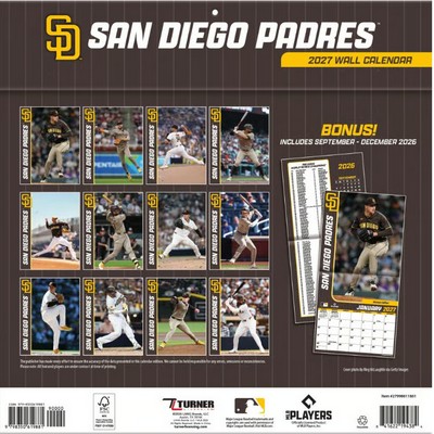 San Diego Padres 2027 Wall Calendar