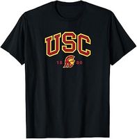 USC Curved Block Logo with Cardinal Gold Trojan 1880 T-Shirt